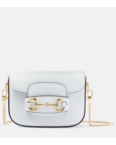 Gucci Bolso cruzado Horsebit 1955 Micro de piel - Blanco