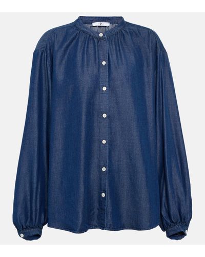 7 For All Mankind Button-up Blouse - Blue