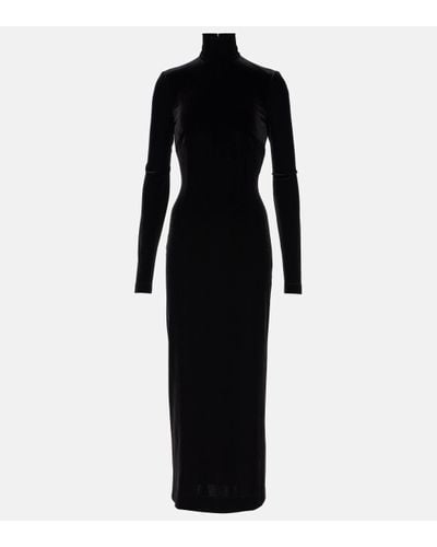 Dolce & Gabbana Robe longue en velours - Noir