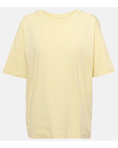 Dries Van Noten Camiseta de jersey de algodon - Amarillo