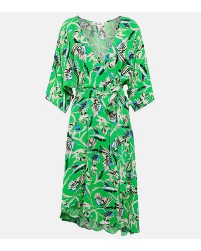 Diane von Furstenberg Robe portefeuille midi Eloise - Vert