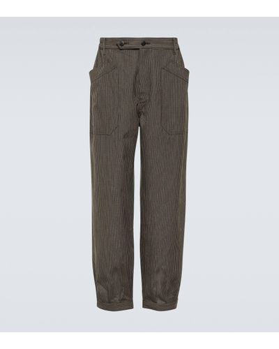 Visvim Pantalon ample Carrol en laine et lin - Gris