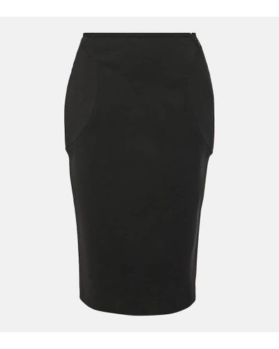 Alaïa Ruched Pencil Skirt - Black