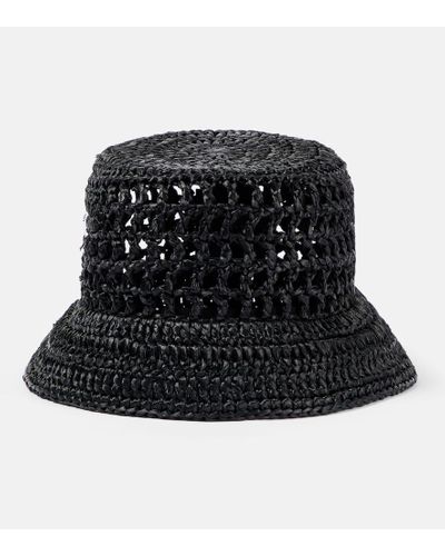 Prada Sombrero de pescador con logo estampado - Negro