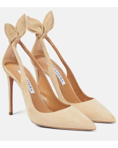 Aquazzura Pumps Bow Tie 105 in suede - Neutro