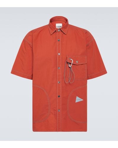 and wander Cotton-blend Shirt - Orange
