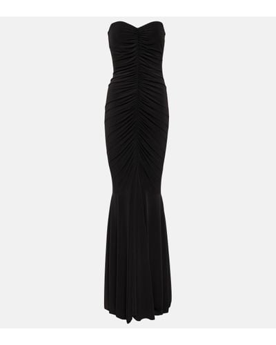 Norma Kamali Ruched Jersey Gown - Black