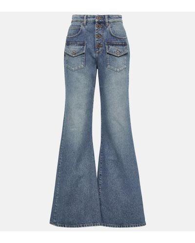 Balmain High-Rise Flared Jeans - Blau