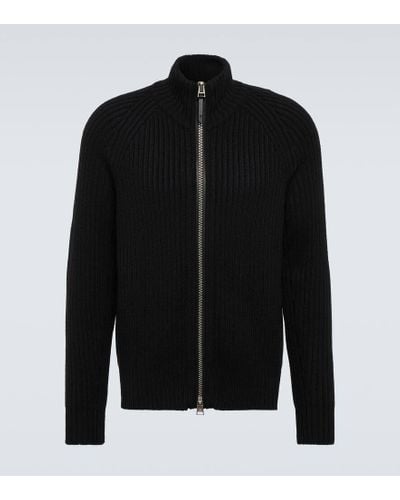 Tom Ford Wool And Cashmere-blend Zip-up Sweater - Black