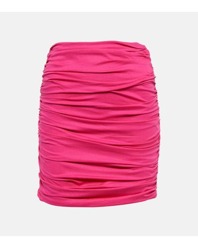 GIUSEPPE DI MORABITO Gathered Cotton-blend Miniskirt - Pink