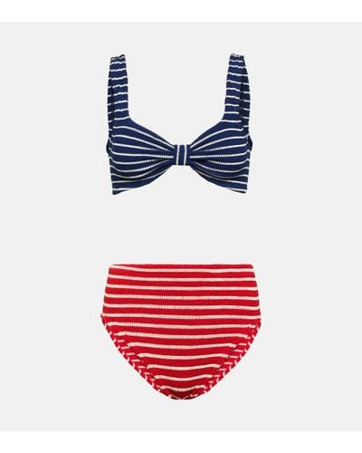 Hunza G Judy Striped Bikini - Red