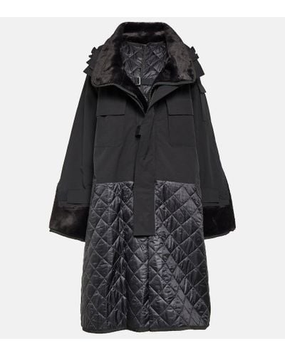 Junya Watanabe Quilted Faux Shearling-lined Coat - Black