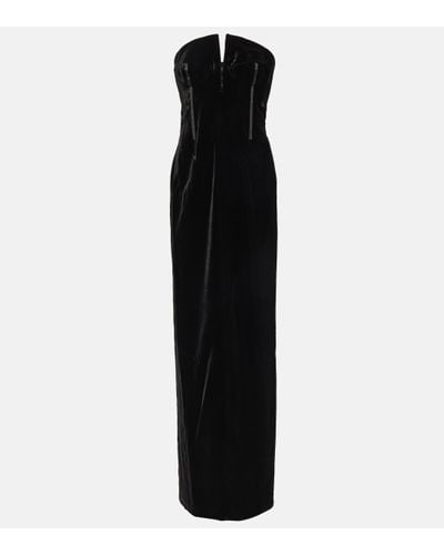 Tom Ford Strapless Velvet Gown - Black