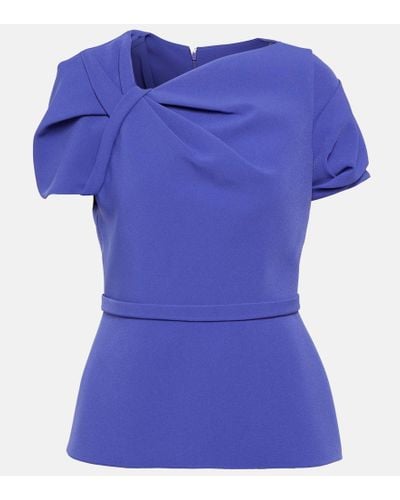 Safiyaa Top Cassiopeia in crepe - Blu