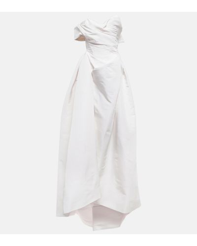Vivienne Westwood Robe de mariee Freyja asymetrique en soie - Blanc