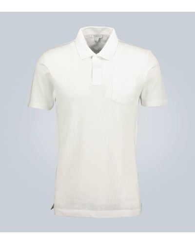 Sunspel Riviera Cotton Polo Shirt - White