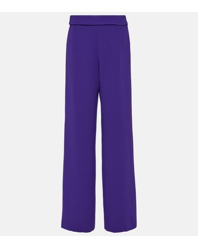 Dries Van Noten Pantera Crepe Wide-leg Trousers - Purple
