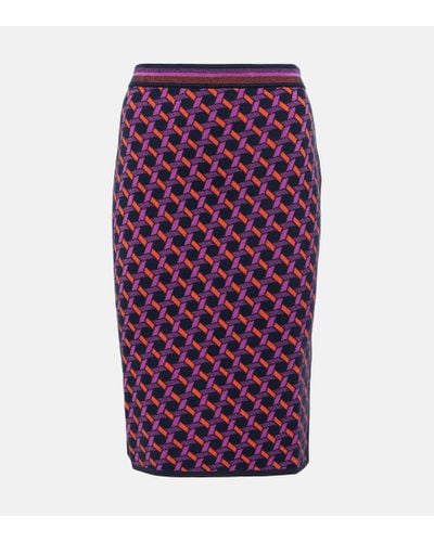 Diane von Furstenberg Hazel Jacquard Midi Skirt - Purple