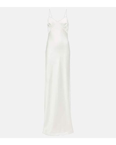 Max Mara Bridal Selce Satin Slip Dress - White