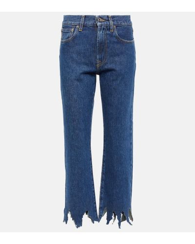 JW Anderson Jeans cropped distressed - Blu