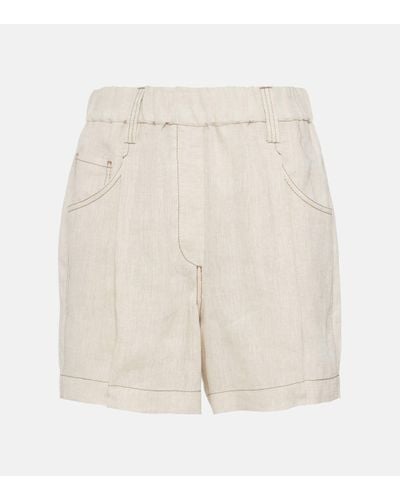 Brunello Cucinelli Linen Shorts - White
