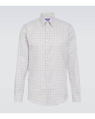 Ralph Lauren Purple Label Checked Cotton Shirt - White