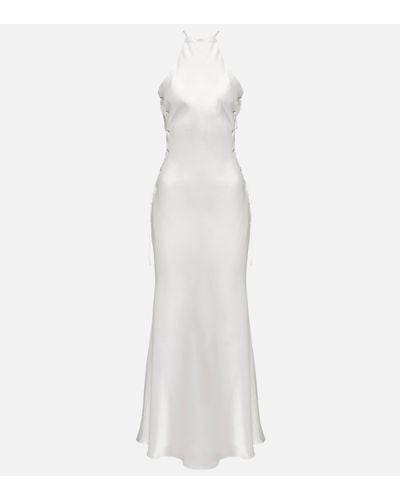 Alessandra Rich Silk-blend Midi Dress - White