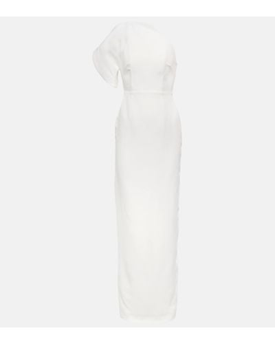 Roland Mouret Asymmetric Wool And Silk Gown - White