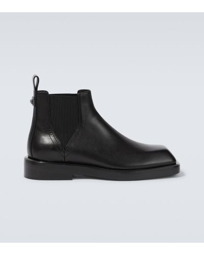 Versace Leather Chelsea Boots - Black