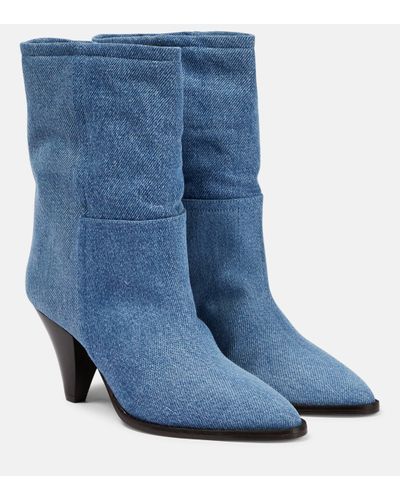 Isabel Marant Bottines Rouxa en jean - Bleu