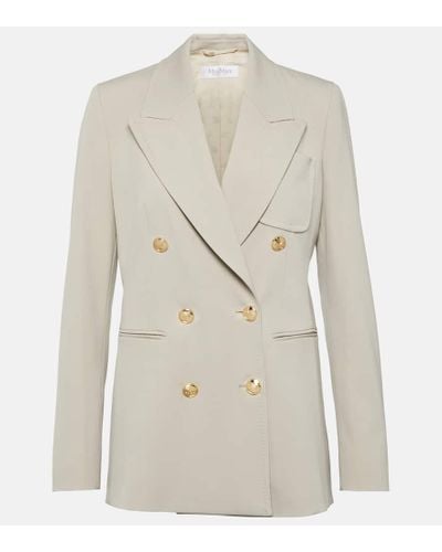 Max Mara Blazer Reale de gabardina de lana - Neutro