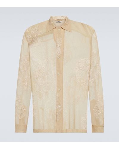 Bode Moth Veil Embroidered Cotton Mesh Shirt - White