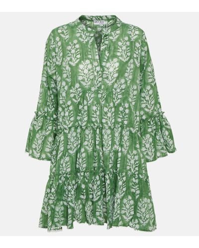 Juliet Dunn Vestido corto de algodon floral - Verde