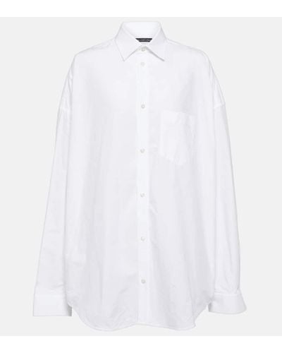 Balenciaga Camisa de algodon con logo - Blanco