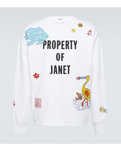 Bode Felpa Property of Janet in jersey di cotone - Bianco