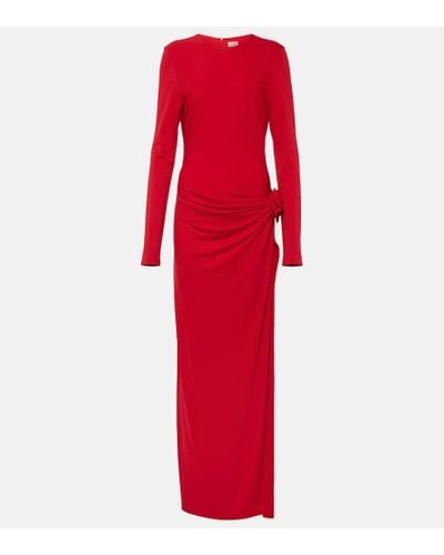 Magda Butrym Draped Jersey Maxi Dress - Red