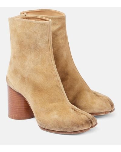 Maison Margiela Tabi Suede Ankle Boots - Natural