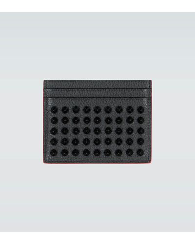 Christian Louboutin Kios Studded Leather Card Holder - Black
