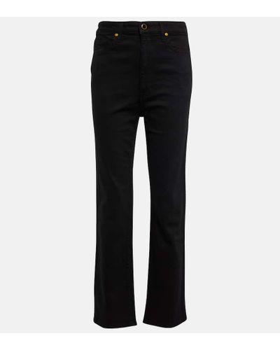 Khaite Abigail High-rise Straight Cropped Jeans - Black