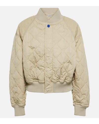Burberry Quilted Oversized Bomber Jacket - Natural