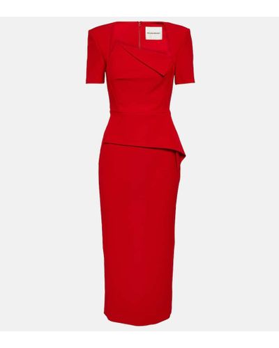 Roland Mouret Vestido de fiesta de crepe asimetrico - Rojo