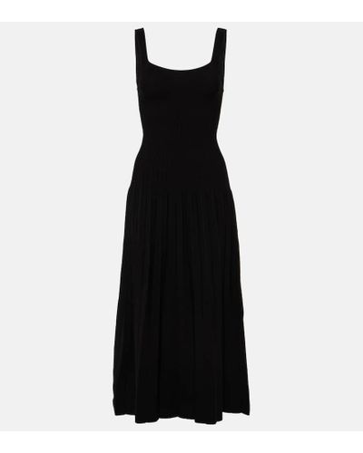 STAUD Vestido midi Ellison plisado - Negro