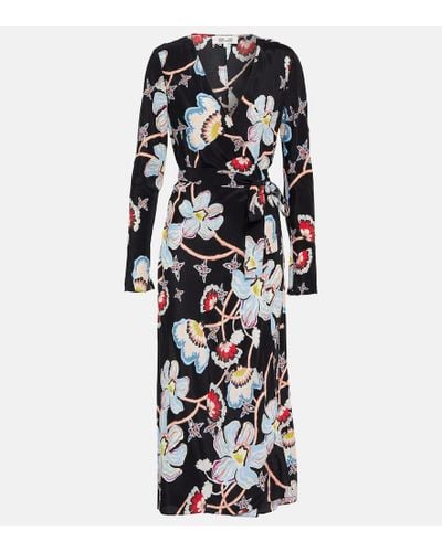 Diane von Furstenberg Vestido midi Tilly floral - Blanco