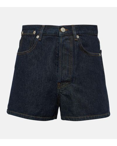 Dries Van Noten Shorts di jeans a vita alta - Blu