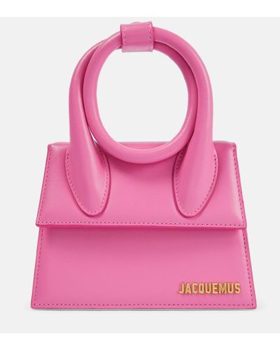 Jacquemus Tote Le Chiquito Noeud aus Leder - Pink