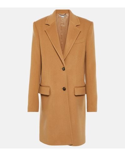 Stella McCartney Abrigo de lana de botonadura simple - Neutro