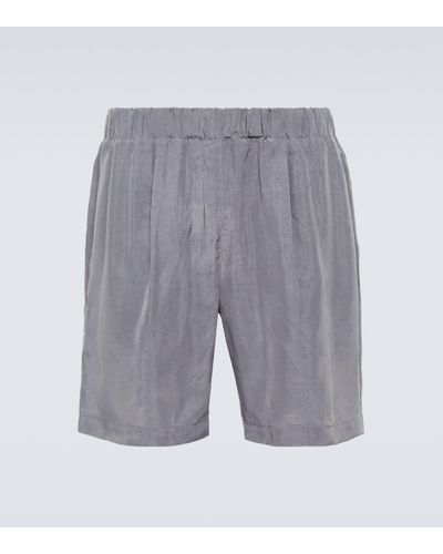 Frankie Shop Leland Cupro Shorts - Grey