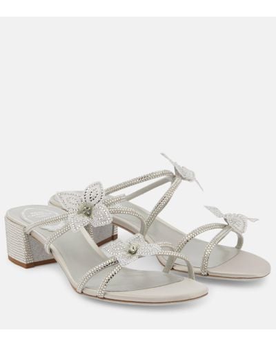 Rene Caovilla Caterina Embellished Bow-detail Sandals - White