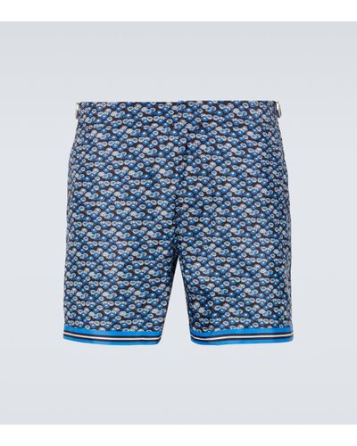 Orlebar Brown Bulldog Floral Swim Trunks - Blue