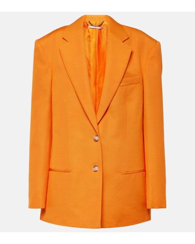 Stella McCartney Blazer oversized de crepe - Naranja